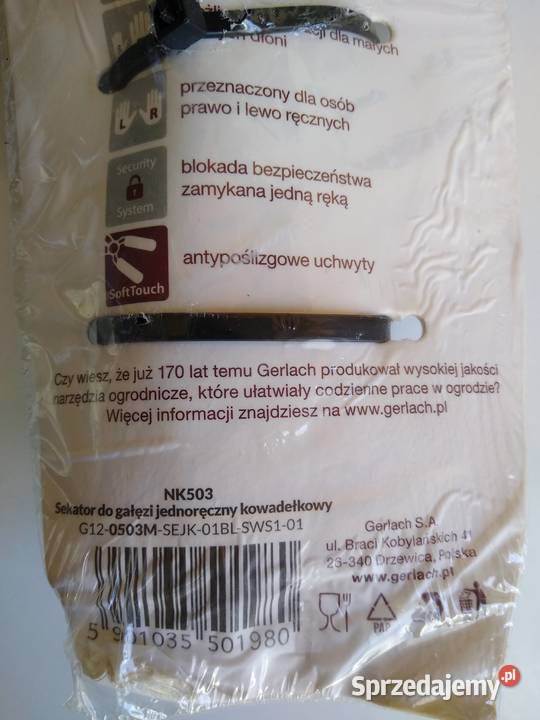 Sekator do gałęzi Kowadełkowy GERLACH Gdańsk