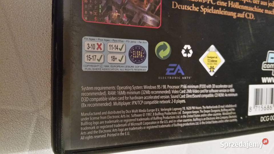 Gra pc cdrom dungeon KEEPER Gold 1997 lubelskie