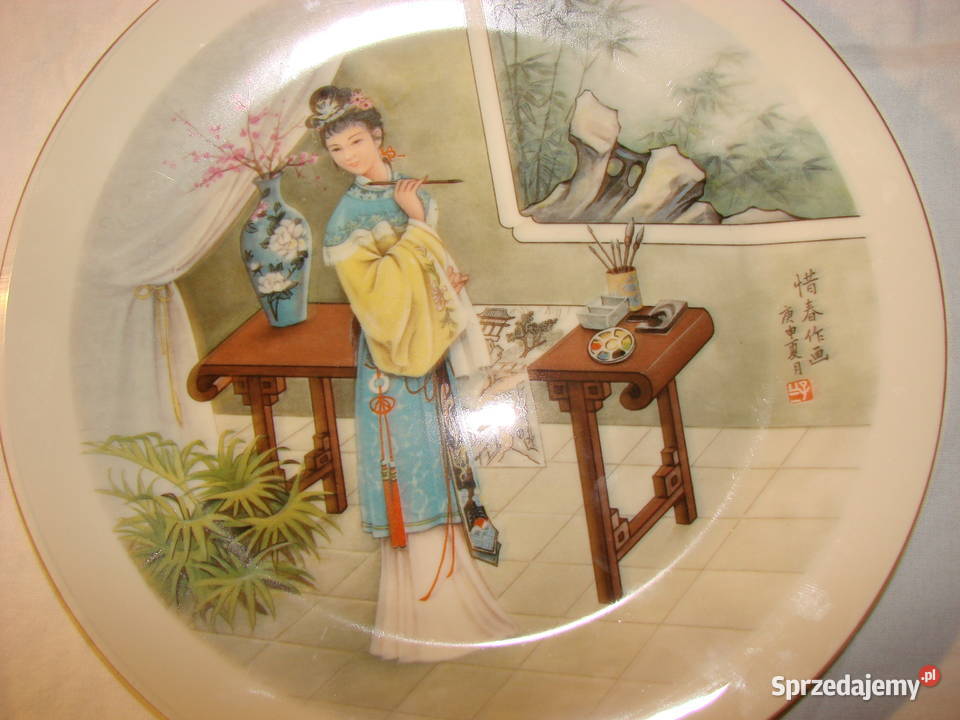 chiński porcelanowy talerz kolekcjonerski Pruszcz Gdański