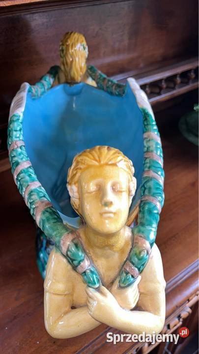 Duża owalna jardiniera w stylu Mintona Pierwsza Porcelana i szkło Gdańsk sprzedam