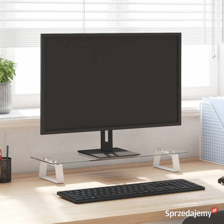 Podstawka pod monitor biała 60x20x8 szkło i Warszawa