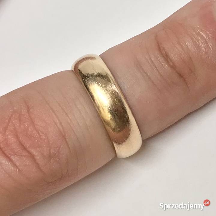 Złota OBRĄCZKA damska ŚLUBNA 14K cudna MASYWNA