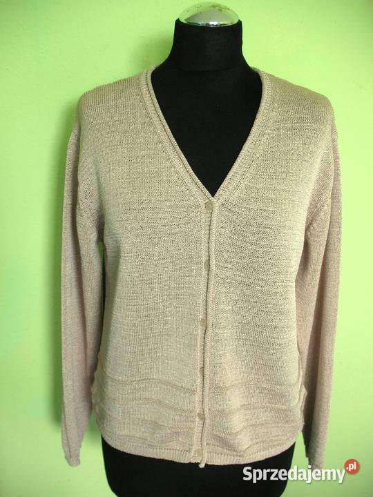 Sweter rozpinany 40 42 L biust 100 żółty/złoty Siedlce