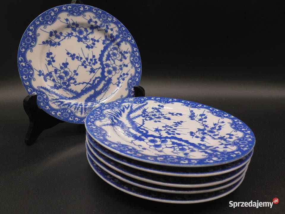 Talerzyki porcelanowe kwiat wiśni Japonia 6 Raszków