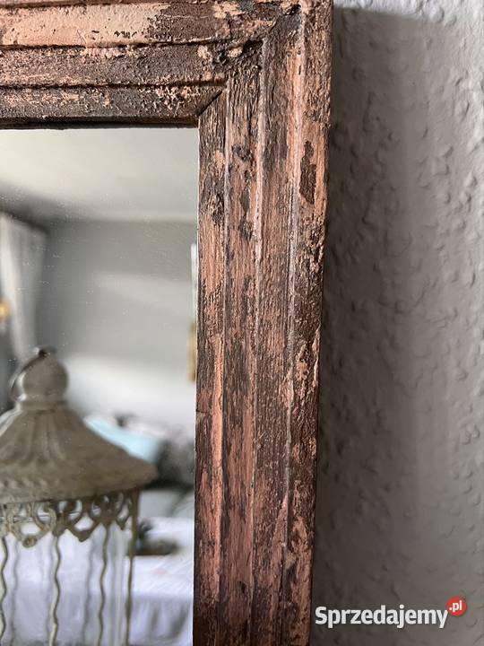 Drewniana rama lustro handmade śląskie Bytom