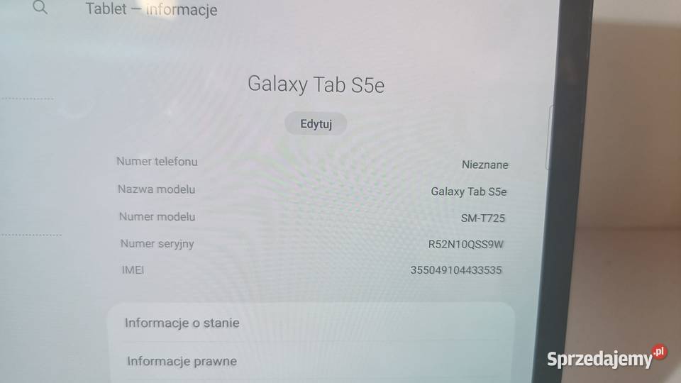 Tablet Samsung Galaxy Tab S5e 105 464GB LTE