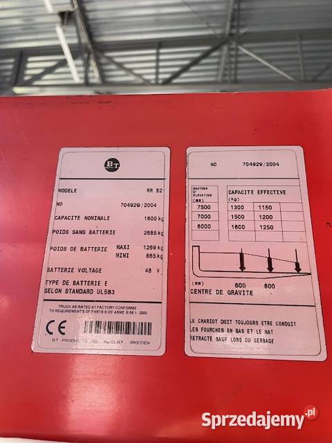 WÓZEK WIDŁOWY BT PRB2 mazowieckie Nadarzyn