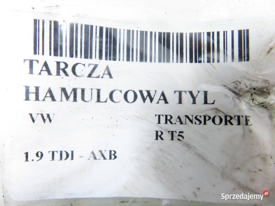 TARCZA HAMULCOWA TYŁ VW TRANSPORTER T5 19 TDI PD Tarcze hamulcowe