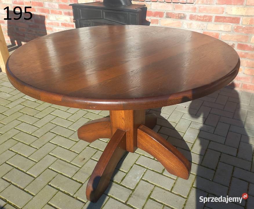 Stół dębowy drewniany okrągły holenderski Salon (195)