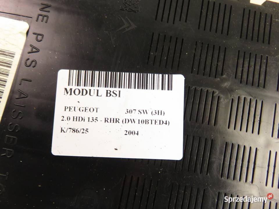 BSI PEUGEOT 307 9651197580A 9651196880A małopolskie sprzedam