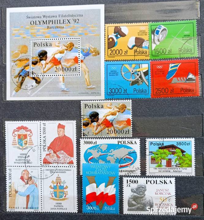 K Znaczki polskie 1992 III kwartał kasowany Leźnica Wielka