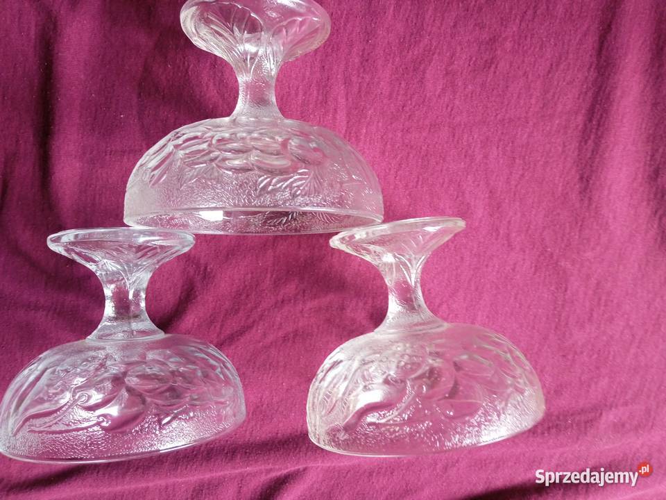 komplet 3 pucharki Libochovice Czechosłowacja Porcelana i szkło Koźminek
