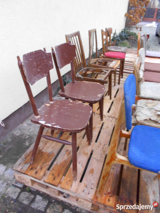 Krzesła Drewno PRL Różne Modele Stoły, krzesła, biurka Wrocław
