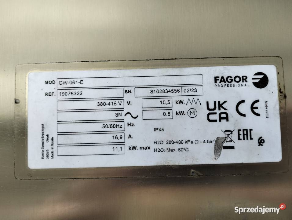Piec konwekcyjnoparowy elektryczny z panelem Słupia Kapitulna sprzedam