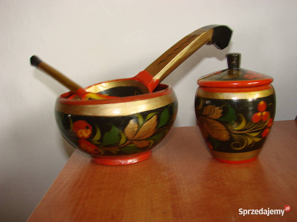 drewniane kolorowe łyżki naczynia Rękodzieło