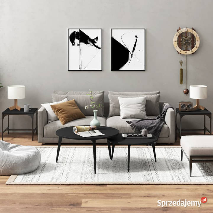 Stoliki boczne 2 czarne 40x40x35 WM819403 Warszawa