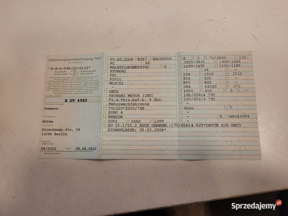 Hyundai Getz Cross 2008 Klima 4 drzwiowy Getz Syców