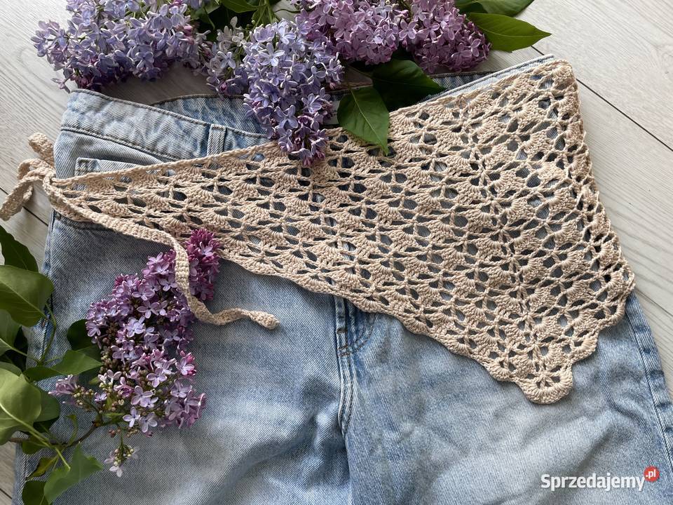 Bandana szydełkowa ręcznie robiona chusta Bochnia