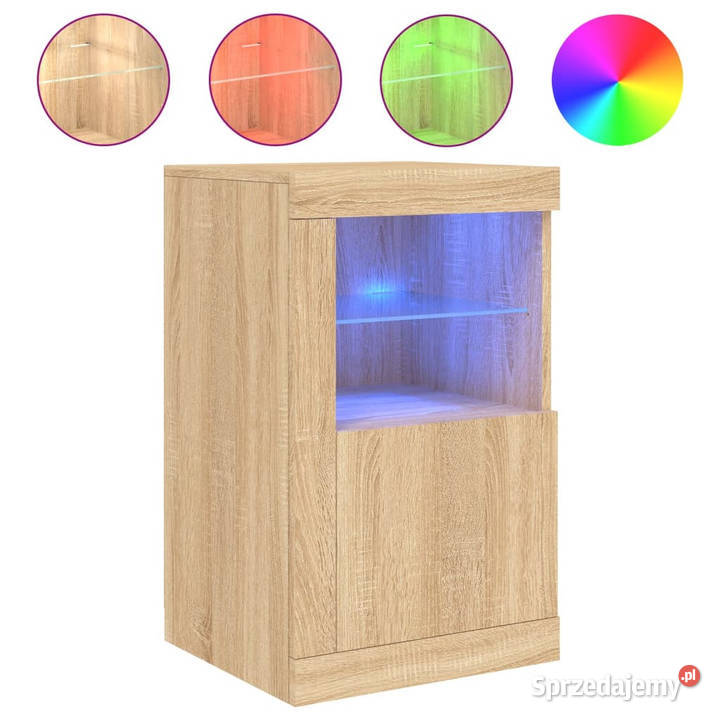 Szafki z LED 2 dąb sonoma materiał