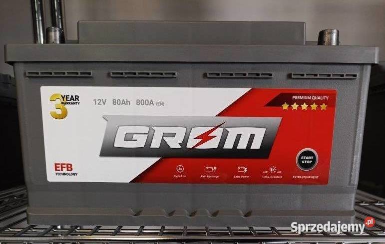 Akumulator EFB 12V 80Ah 800A GROM DARMOWY DOWÓZ Piekary Śląskie sprzedam