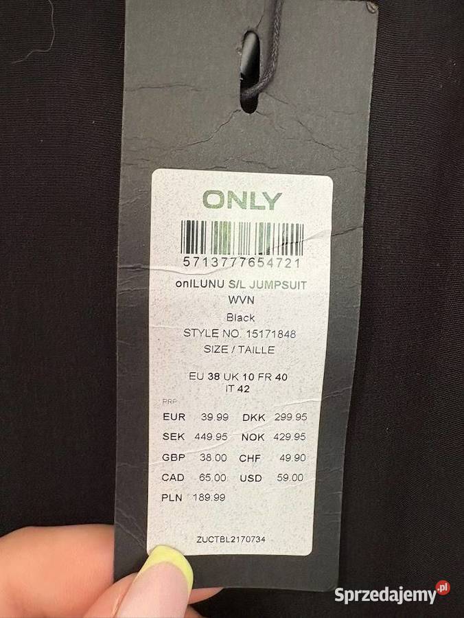 ONLY czarny elegancki kombinezon r 38 Moda i Styl Kalwaria Zebrzydowska sprzedam