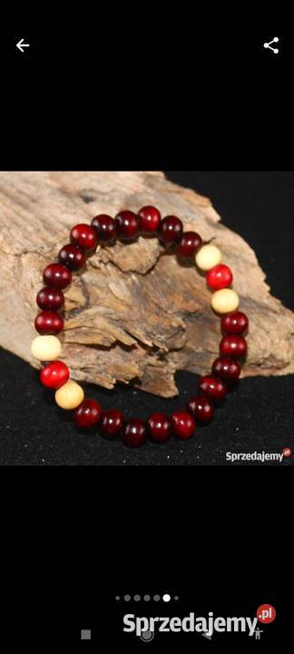 Koraliki na rękę komplet drzewo różanesandałowe Starachowice