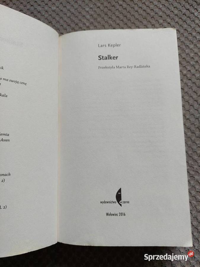 Stalker Lars Kepler Rok wydania 2016 małopolskie Kraków