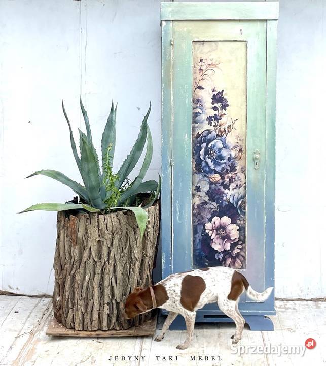 Szafa jednodrzwiowa vintage niebieska shabby Przeworsk sprzedam