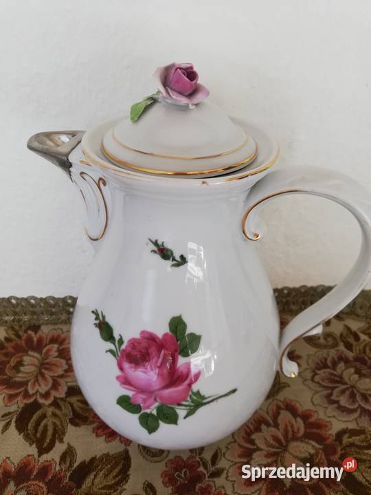 Miśnia czerwona róża dzbanek przejsciach Porcelana i szkło Gorlice sprzedam