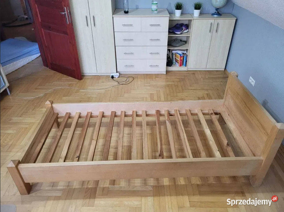 Łóżko z litego drewna Buk z materacem Łóżka