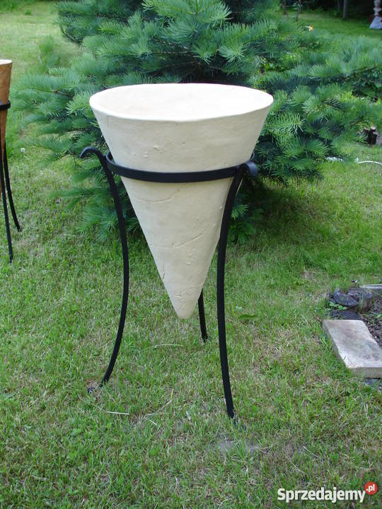 Donica ceramiczna mrozoodporna w stojaku 40 x 75 sprzedam