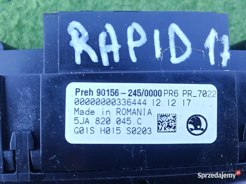 SKODA RAPID panel nawiewu klimatyzacji Dębno