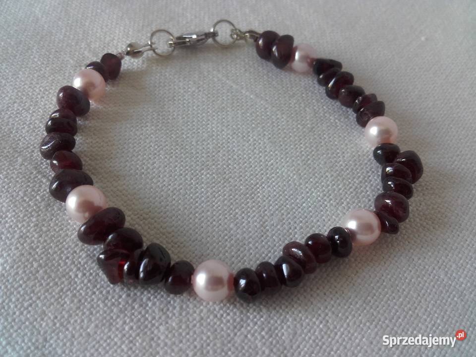 Bransoletka granat perły swarovskiego mazowieckie Warszawa