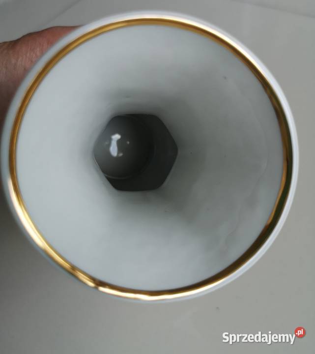 Wazon PGH Miśnia Zielony Smok vintage Porcelana i szkło Toruń