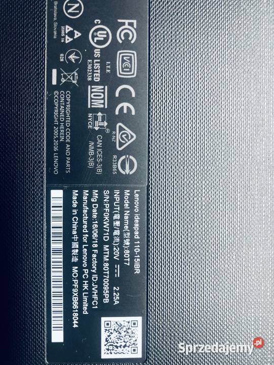 Lenovo IdeaPad 11015IBR matryca klapa zawiasy Białystok sprzedam