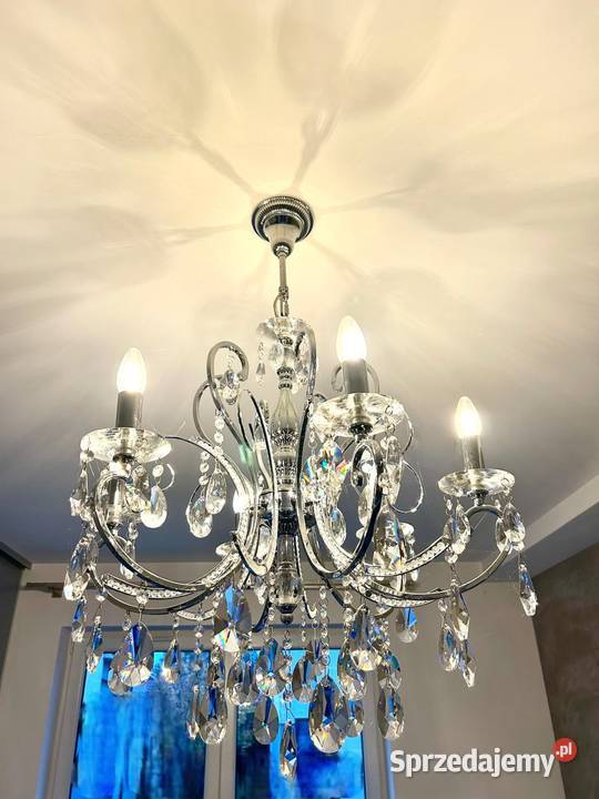Żyrandol z kryształami górskimi lampa glamour Warszawa