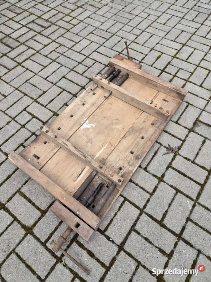 Strugnica imadło stół drewniany zabytek antyk Janów Lubelski