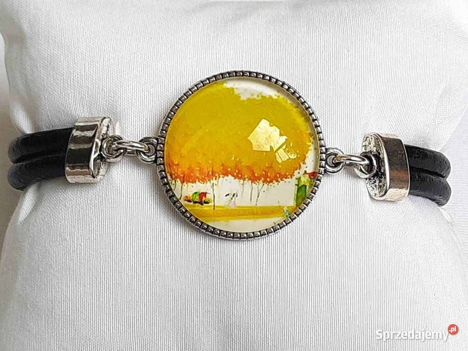 Bransoletka grafika pod szkłem drzewko żółte Zegarki i Biżuteria Łódź