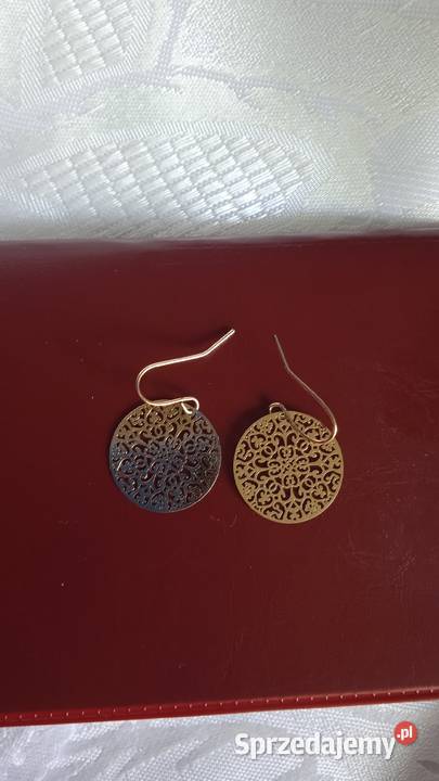AŻUROWE ZŁOCONE KOLCZYKI Kolczyki Piła