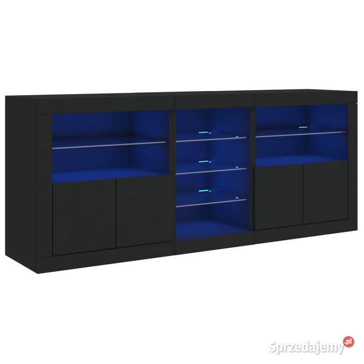 Szafka z oświetleniem LED czarna 1815x37x67 Warszawa