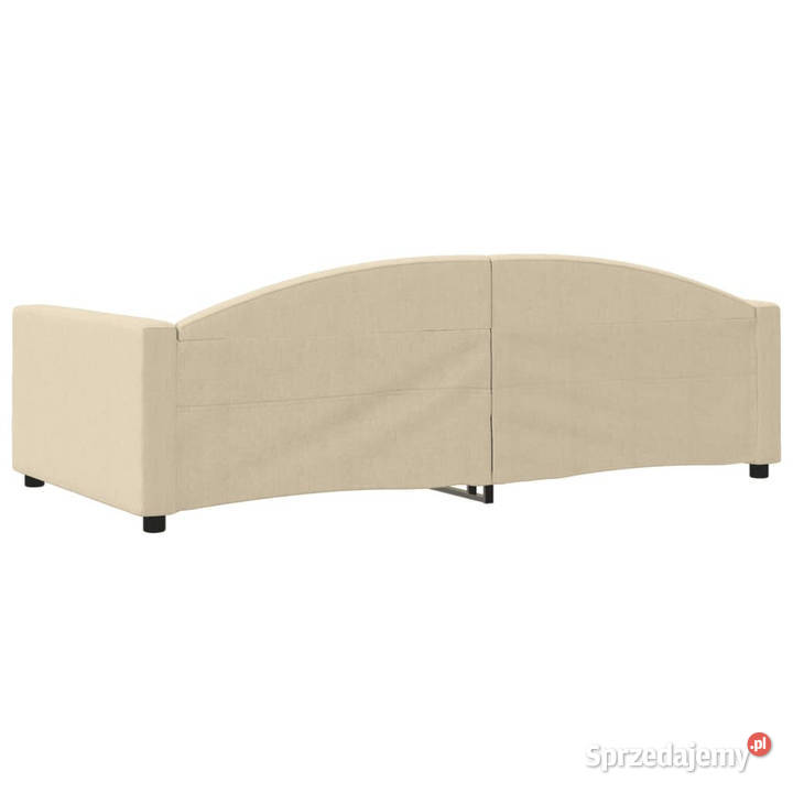 Sofa z funkcją spania kremowa obita tkaniną Warszawa