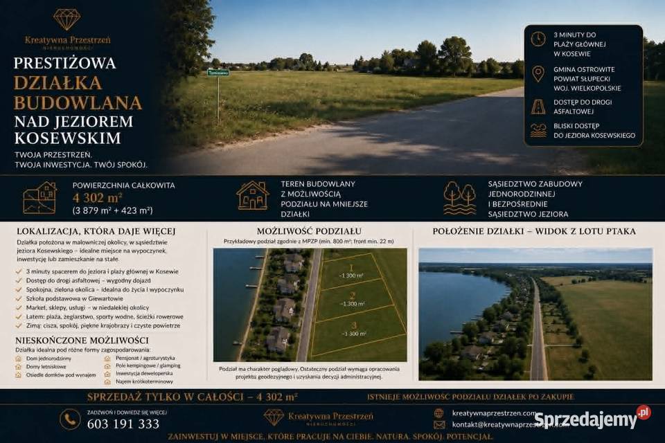 Działka budowlana j Powidzkim Kosewo