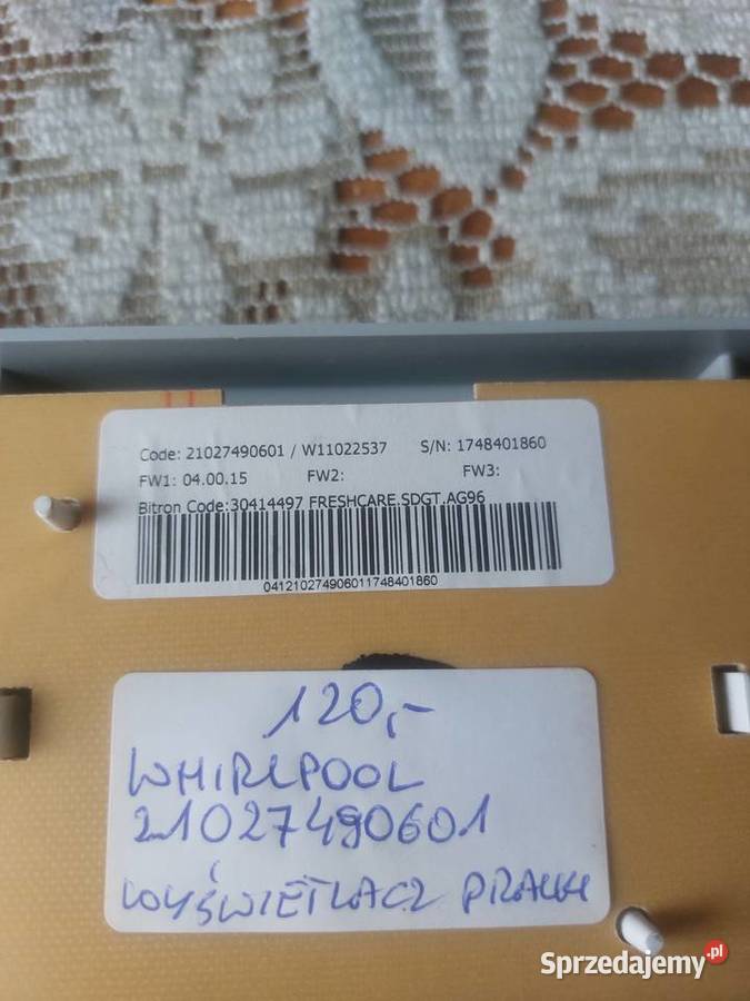 WHIRPOOL 21027490601 WYŚWIETLACZ PRALKI małopolskie Nowy Sącz