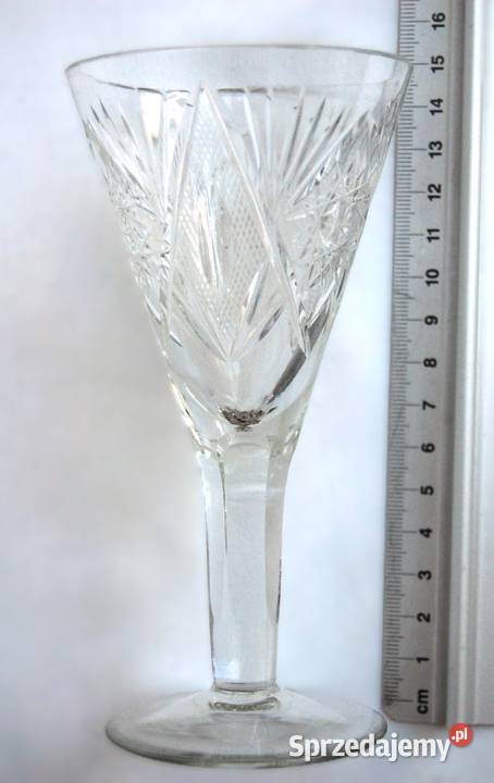 Stare kryształowe szlifowane kieliszki do wina 5 Lublin