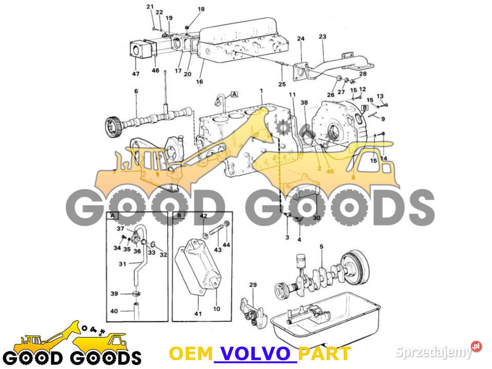 VOLVO ZESTAW USZCZELEK DOŁU D42 TD42 11990088