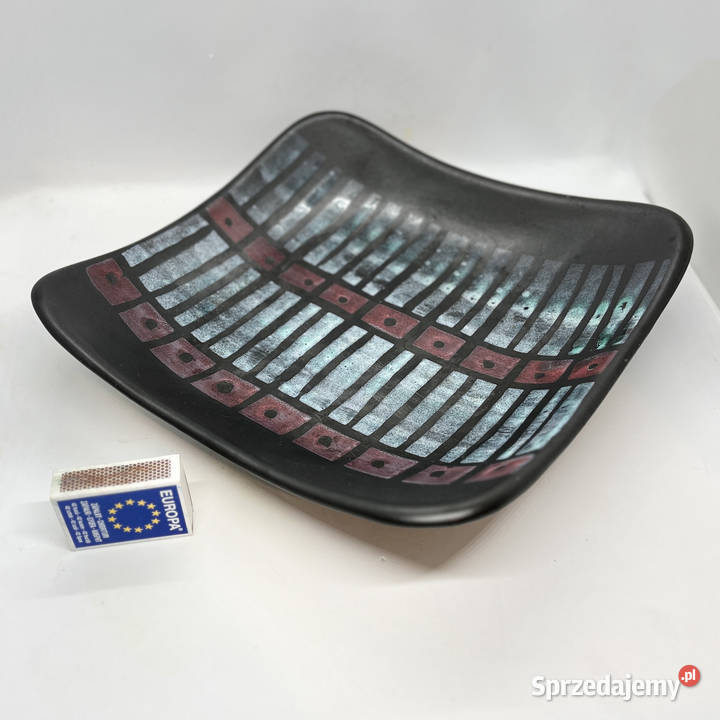 Ceramiczna patera na owoce Strehla Niemcy lata odcienie szarości mazowieckie Warszawa