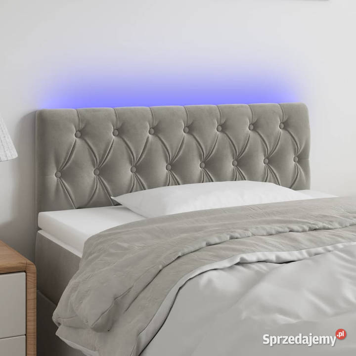Zagłówek do łóżka z LED jasnoszary 100x7x7888 Warszawa