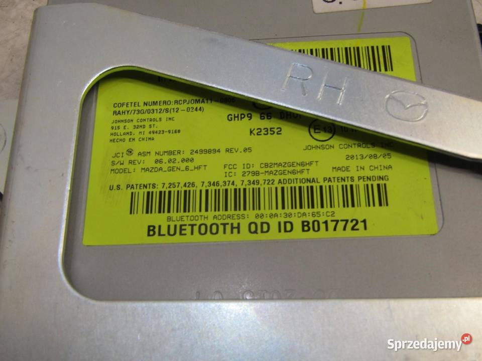 MODUŁ BLUETOOTH MAZDA CX5 CX5 I B017721 osobowe