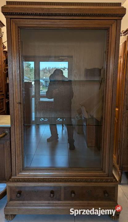 piękna dębowa witrynaserwantka secesyjnasklep