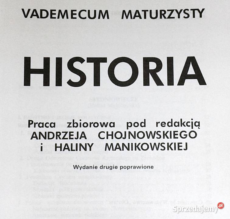Historia Vademecum maturzysty A Chojnowski H Rok wydania 1998 Pozostałe Chełm